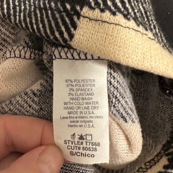 MTS Black and Cream Plaid Cowl Neck Top   8600  NWT Boutique - Picture 8 of 12